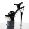 Pleaser - FLAMINGO809 Sandale à bride à la cheville, Pole dance chaussures - Chaussures de pole dance - Noir/Couleur chrome Product image